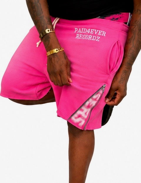 Paid 4 Ever zip up shorts
